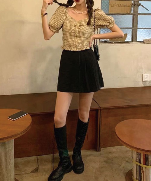 SPIGA(スピーガ)の「キャンディスリーブチェック柄ブラウス(シャツ/ブラウス・レディース・ベージュ/ブルー/グリーン・FREE)」の14枚目の写真