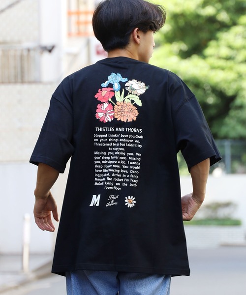 M.E.D.M（エムイーディーエム）の「M.E.D.M/エムイーディーエム MEDM Flowers Tee / MEDM Tシャツ（Tシャツ/カットソー・メンズ・ホワイト/ブラック・M/L/XL）」の8枚目の写真