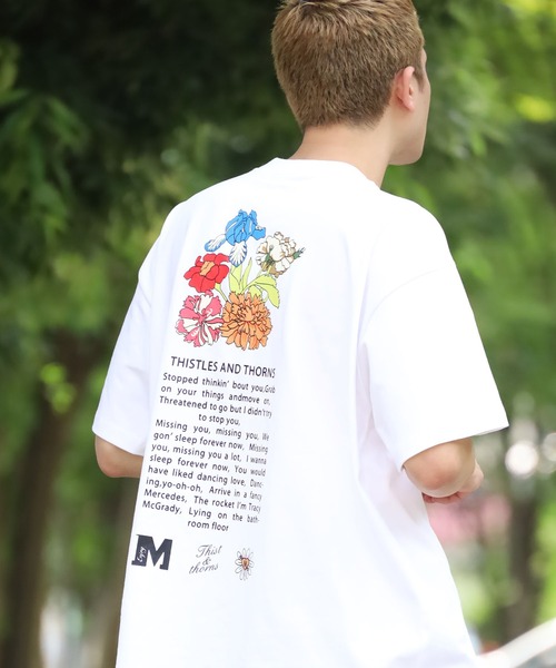 M.E.D.M（エムイーディーエム）の「M.E.D.M/エムイーディーエム MEDM Flowers Tee / MEDM Tシャツ（Tシャツ/カットソー・メンズ・ホワイト/ブラック・M/L/XL）」の4枚目の写真
