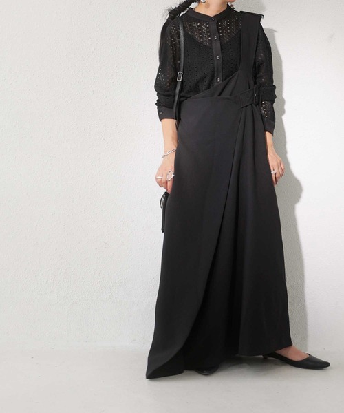 アンティカ　オールインワン　サロペット　つなぎ antiqua（アンティカ）の「ワンショルサロペット（つなぎ