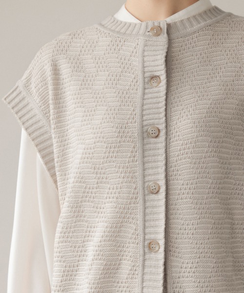 LOWRYS FARM（ローリーズファーム）の「２ＷＡＹＢＩＧＪＱＤベスト　214935（ベスト・レディース・アイボリー/ブラック/グリーン・FREE）」の13枚目の写真