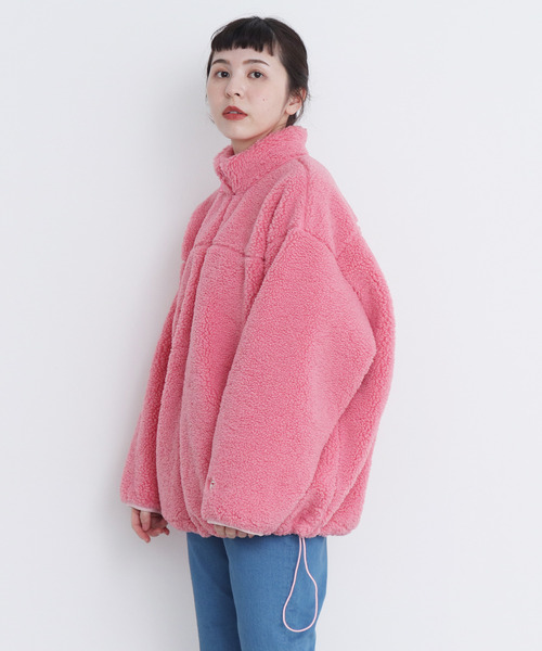 CHILD WOMAN(チャイルドウーマン)の「リサイクルボア ブルゾン(ブルゾン・レディース・ブラック/ベージュ/ピンク・FREE)」の4枚目の写真