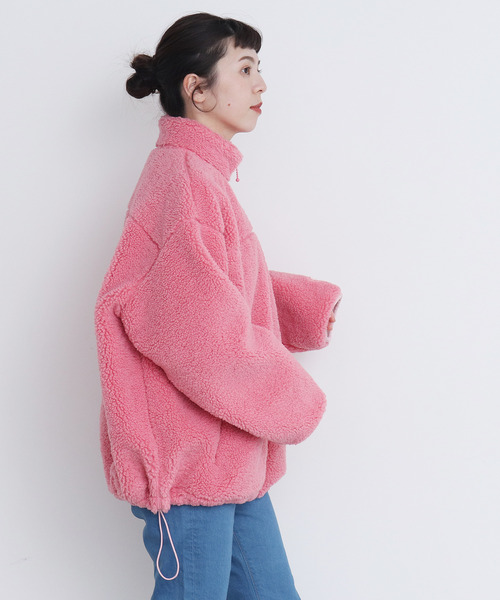 CHILD WOMAN(チャイルドウーマン)の「リサイクルボア ブルゾン(ブルゾン・レディース・ブラック/ベージュ/ピンク・FREE)」の7枚目の写真