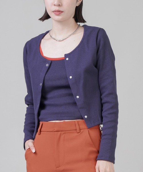 SPINNS(スピンズ)の「【セットアイテム】キャミソール+長袖カーディガン(カーディガン/ボレロ・レディース・ブラック/ネイビー/オレンジ/グリーン・ONESIZE)」の9枚目の写真