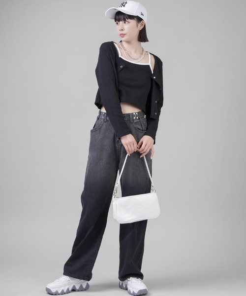 SPINNS(スピンズ)の「【セットアイテム】キャミソール+長袖カーディガン(カーディガン/ボレロ・レディース・ブラック/ネイビー/オレンジ/グリーン・ONESIZE)」の11枚目の写真