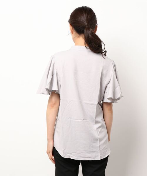 Coo+i（クーイ）の「フレア スリーブ ブラウス（シャツ/ブラウス・レディース・ホワイト/ブラック/ベージュ/ネイビー/グレー/ピンク/ブルー/ホワイト系その他/ブラック系その他/ホワイト系その他2/ブラック系その他2・M/L）」の14枚目の写真