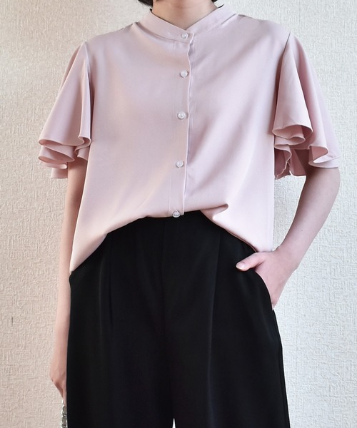 Coo+i（クーイ）の「フレア スリーブ ブラウス（シャツ/ブラウス・レディース・ホワイト/ブラック/ベージュ/ネイビー/グレー/ピンク/ブルー/ホワイト系その他/ブラック系その他/ホワイト系その他2/ブラック系その他2・M/L）」の11枚目の写真