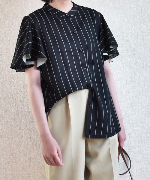 Coo+i（クーイ）の「フレア スリーブ ブラウス（シャツ/ブラウス・レディース・ホワイト/ブラック/ベージュ/ネイビー/グレー/ピンク/ブルー/ホワイト系その他/ブラック系その他/ホワイト系その他2/ブラック系その他2・M/L）」の7枚目の写真