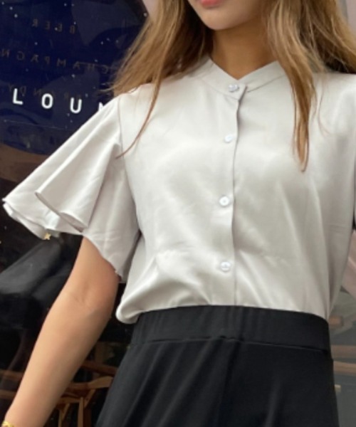 Coo+i（クーイ）の「フレア スリーブ ブラウス（シャツ/ブラウス・レディース・ホワイト/ブラック/ベージュ/ネイビー/グレー/ピンク/ブルー/ホワイト系その他/ブラック系その他/ホワイト系その他2/ブラック系その他2・M/L）」の16枚目の写真