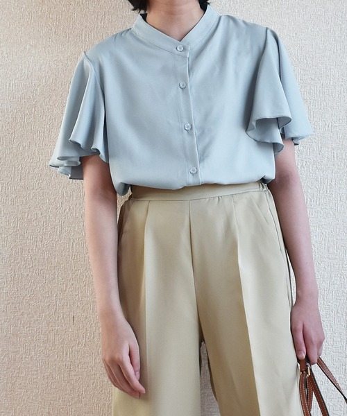 Coo+i（クーイ）の「フレア スリーブ ブラウス（シャツ/ブラウス・レディース・ホワイト/ブラック/ベージュ/ネイビー/グレー/ピンク/ブルー/ホワイト系その他/ブラック系その他/ホワイト系その他2/ブラック系その他2・M/L）」の12枚目の写真