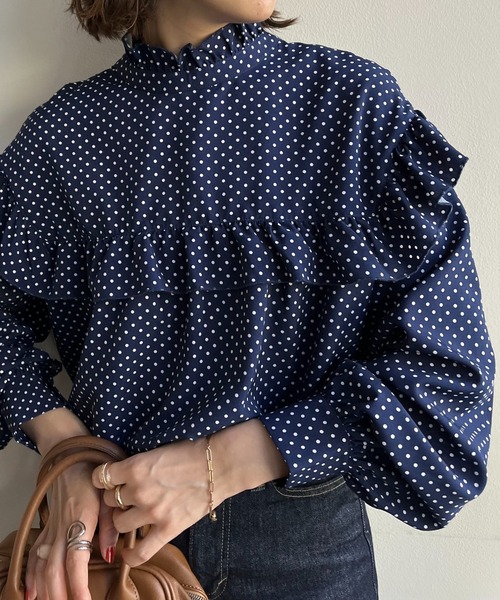 【WEB限定】フリル長袖ブラウス