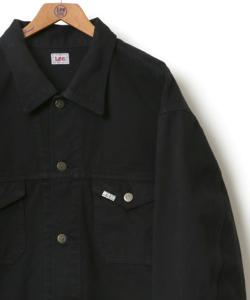Lee(リー)の「Lee/リー LEE LITE RIDER JACKET/オーバーサイズ デニム ツイル ライダージャケット/Gジャン(デニムジャケット)」|ブラック