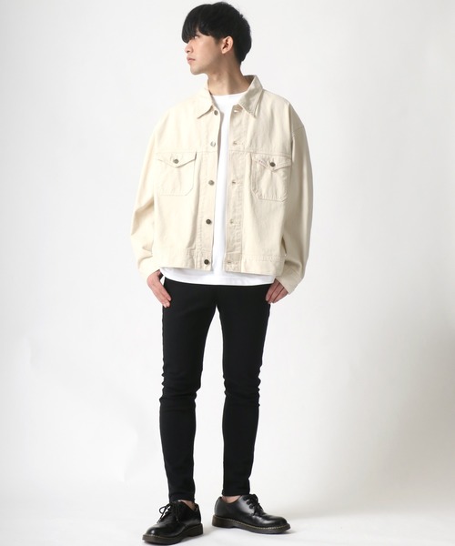 Lee（リー）の「Lee/リー LEE LITE RIDER JACKET/オーバーサイズ デニム ツイル ライダージャケット/Gジャン（デニムジャケット・メンズ・ブラック/インディゴブルー/アイボリー/ライトインディゴブルー/ワンウォッシュ・M/L/XL）」の13枚目の写真