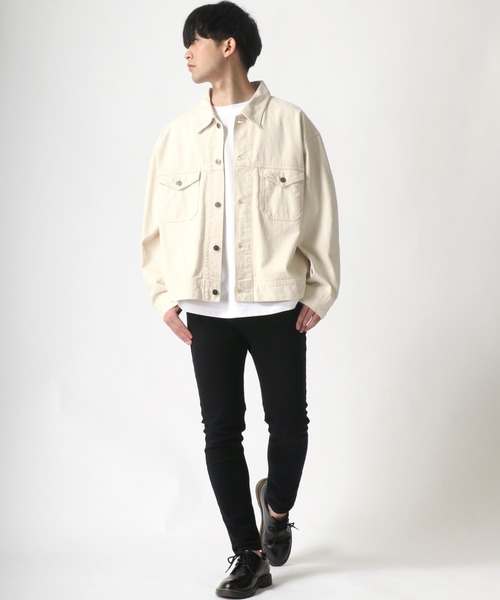 Lee（リー）の「Lee/リー LEE LITE RIDER JACKET/オーバーサイズ デニム ツイル ライダージャケット/Gジャン（デニムジャケット・メンズ・ブラック/インディゴブルー/アイボリー/ライトインディゴブルー/ワンウォッシュ・M/L/XL）」の15枚目の写真