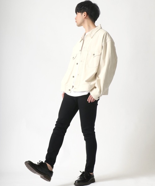 Lee（リー）の「Lee/リー LEE LITE RIDER JACKET/オーバーサイズ デニム ツイル ライダージャケット/Gジャン（デニムジャケット・メンズ・ブラック/インディゴブルー/アイボリー/ライトインディゴブルー/ワンウォッシュ・M/L/XL）」の16枚目の写真