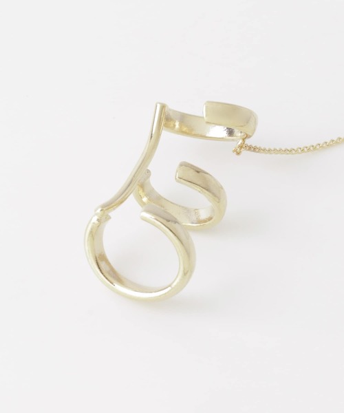 SMELLY(スメリー)の「ラインチェーンコンビイヤカフ(イヤーカフ・レディース・ゴールド・-)」の4枚目の写真