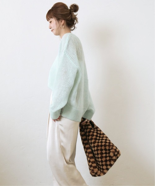 Simplicite(サンプリシテ)の「MOHAIR ニットプルオーバー◆(ニット/セーター・レディース・ホワイト/ブラウン/サックスブルー・FREE)」の14枚目の写真