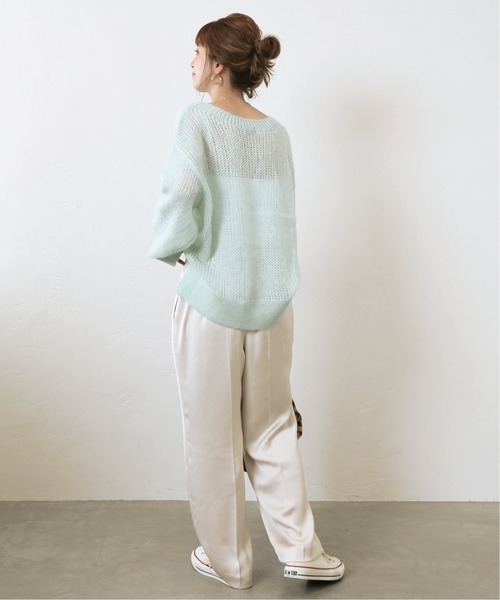 Simplicite(サンプリシテ)の「MOHAIR ニットプルオーバー◆(ニット/セーター・レディース・ホワイト/ブラウン/サックスブルー・FREE)」の6枚目の写真