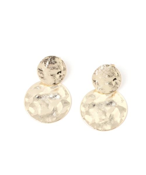 LAKOLE（ラコレ）の「たたきダブルラウンドピアス / 218573（ピアス（両耳用）・レディース・その他1/その他2・FREE）」の2枚目の写真