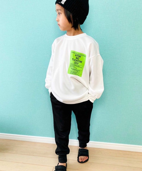 THE CASUAL（カジュアル）の「セットアップ クルーネック スウェット ジョガー パンツ キッズ（スウェット・キッズ・ブラック/オフホワイト/モカ/チャコール・120cm/140cm/130cm/160cm/110cm/150cm）」の9枚目の写真