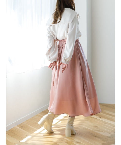 SLURR(スラ―)の「【大きいサイズ】セーラーカラーオーバーブラウス(シャツ/ブラウス・レディース・ベージュ/オフホワイト・L)」の9枚目の写真