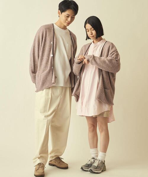 info. BEAUTY&YOUTH(インフォビューティアンドユース)の「【WEB限定】<info. BEAUTY&YOUTH> シャギー パイピング カーディガン(カーディガン/ボレロ・メンズ・ネイビー/ベージュ/ケリー・S/M/L)」の1枚目の写真