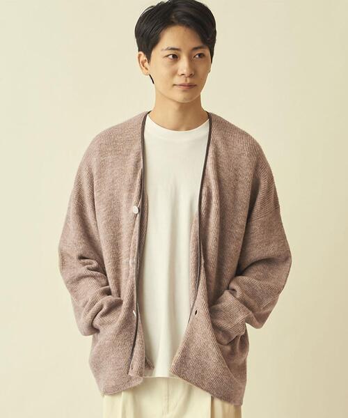 info. BEAUTY&YOUTH(インフォビューティアンドユース)の「【WEB限定】<info. BEAUTY&YOUTH> シャギー パイピング カーディガン(カーディガン/ボレロ・メンズ・ネイビー/ベージュ/ケリー・S/M/L)」の22枚目の写真