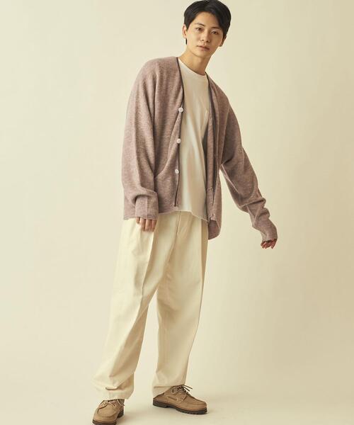 info. BEAUTY&YOUTH(インフォビューティアンドユース)の「【WEB限定】<info. BEAUTY&YOUTH> シャギー パイピング カーディガン(カーディガン/ボレロ・メンズ・ネイビー/ベージュ/ケリー・S/M/L)」の4枚目の写真