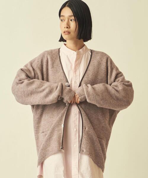 info. BEAUTY&YOUTH(インフォビューティアンドユース)の「【WEB限定】<info. BEAUTY&YOUTH> シャギー パイピング カーディガン(カーディガン/ボレロ・メンズ・ネイビー/ベージュ/ケリー・S/M/L)」の13枚目の写真