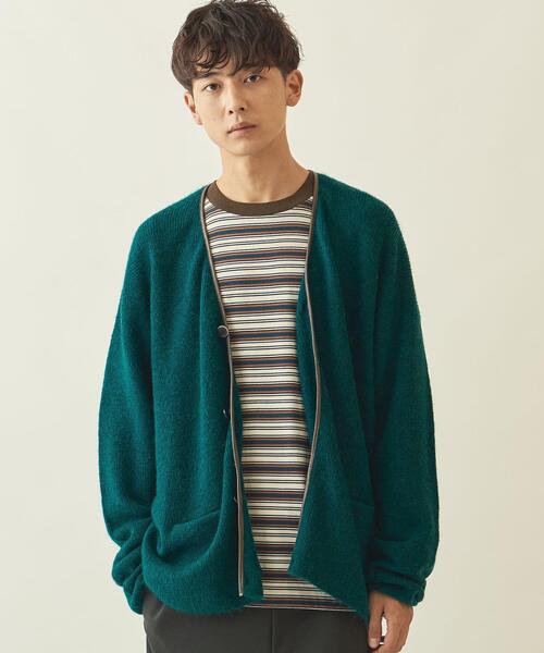 info. BEAUTY&YOUTH(インフォビューティアンドユース)の「【WEB限定】<info. BEAUTY&YOUTH> シャギー パイピング カーディガン(カーディガン/ボレロ・メンズ・ネイビー/ベージュ/ケリー・S/M/L)」の14枚目の写真