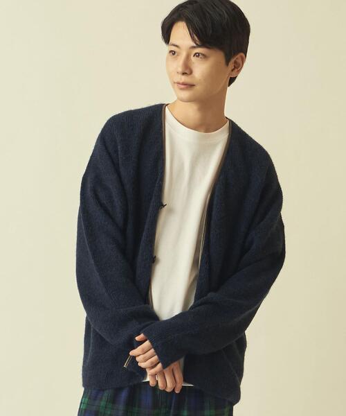 info. BEAUTY&YOUTH(インフォビューティアンドユース)の「【WEB限定】<info. BEAUTY&YOUTH> シャギー パイピング カーディガン(カーディガン/ボレロ・メンズ・ネイビー/ベージュ/ケリー・S/M/L)」の15枚目の写真