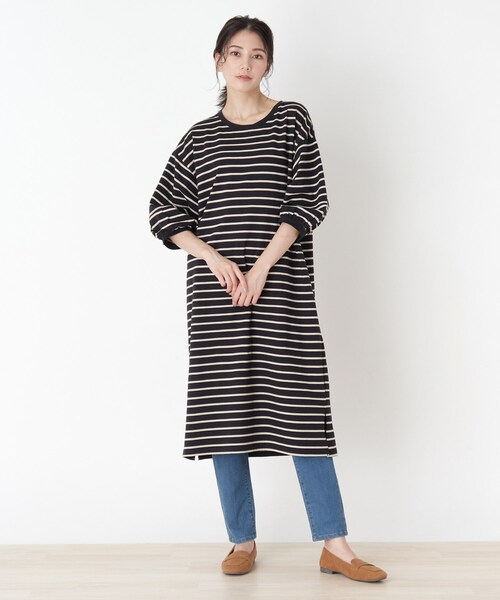 SHOO・LA・RUE（シューラルー）の「◆ランタンスリーブロングワンピース（ワンピース・レディース・ブラック/ダークグリーン/ダークブラウン/ブラック系2・00）」の2枚目の写真