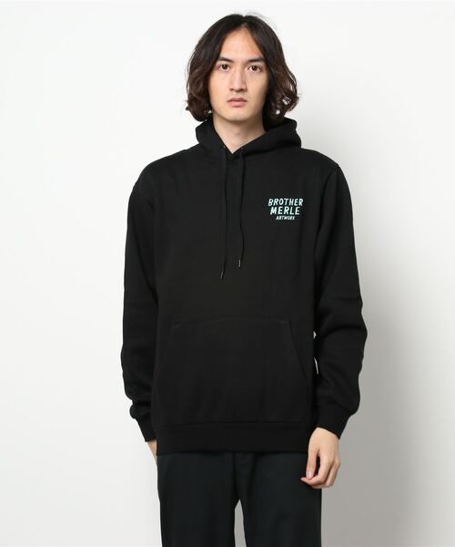 BROTHER MERLE（ブラザー マール）の「Peace and TP Hooded Pullover/BROTHER MERLE(ブラザーマール)バックプリントプルオーバーパーカー（パーカー・メンズ・ブラック/バーガンディー・SMALL/MEDIUM/LARGE/X-LARGE）」の6枚目の写真