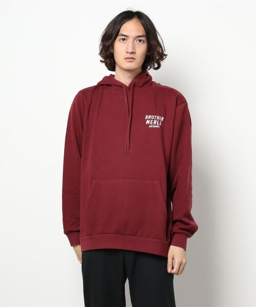 BROTHER MERLE（ブラザー マール）の「Peace and TP Hooded Pullover/BROTHER MERLE(ブラザーマール)バックプリントプルオーバーパーカー（パーカー・メンズ・ブラック/バーガンディー・SMALL/MEDIUM/LARGE/X-LARGE）」の7枚目の写真