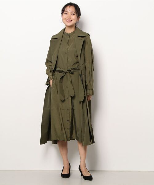 ROSE BUD（ローズバッド）の「レイヤードトレンチ（トレンチコート・レディース・ブラック/ベージュ/カーキ・FREE）」の9枚目の写真