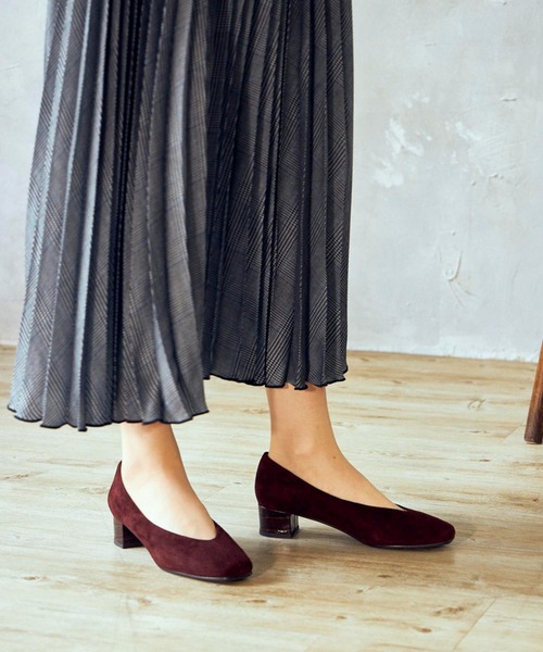 carino(カリーノ)の「スクエアトゥパンプス(パンプス・レディース・その他5/ブルーグレー/ブラック・23.5cm/23cm/24cm/24.5cm/22.5cm)」の1枚目の写真