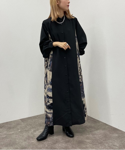 apres jour mignon(アプレジュールミニョン)の「サイド切替ワンピース 【ZOZOTOWN限定アイテム】(ワンピース・レディース・ブラック系その他/グリーン系その他・X-LARGE/フリー)」の8枚目の写真