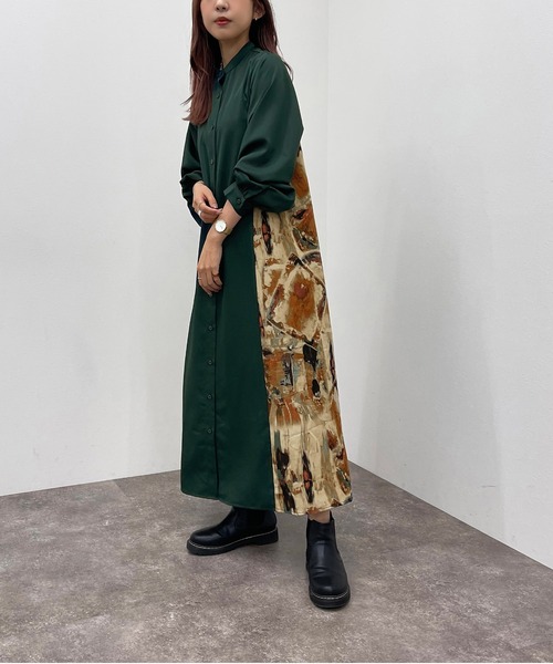 apres jour mignon(アプレジュールミニョン)の「サイド切替ワンピース 【ZOZOTOWN限定アイテム】(ワンピース・レディース・ブラック系その他/グリーン系その他・X-LARGE/フリー)」の15枚目の写真