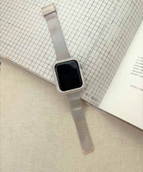 Me%（ミィパーセント）の「AppleWatchスリムメッシュバンド【UNISEX】【全サイズ対応】（デジタル腕時計・レディース・ライトピンク/シルバー/ブラック・LARGE/MEDIUM）」の3枚目の写真