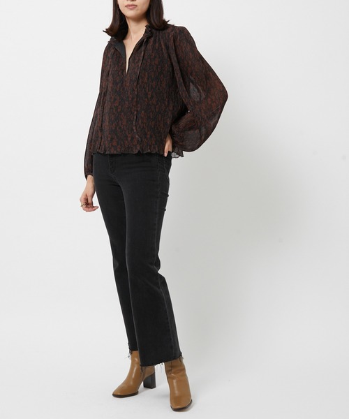 GANNI（ガニー）の「【GANNI】Pleated Georgette Blouse（シャツ/ブラウス・レディース・ブラウン・36）」の3枚目の写真