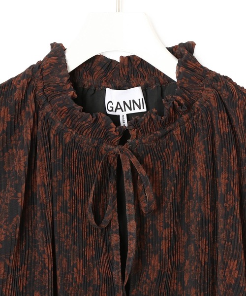 GANNI（ガニー）の「【GANNI】Pleated Georgette Blouse（シャツ/ブラウス・レディース・ブラウン・36）」の6枚目の写真