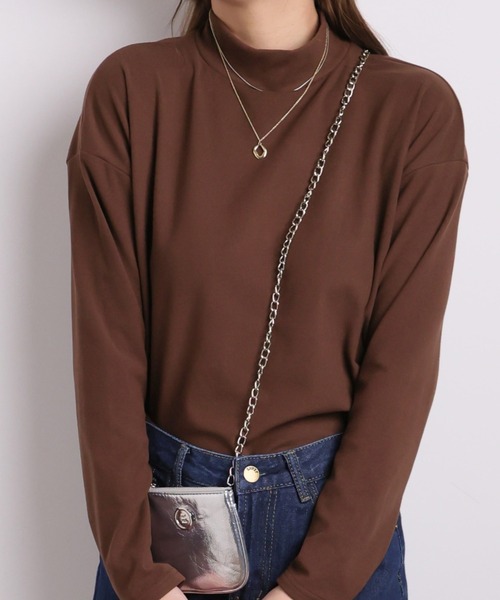 Ulysses（ユリシス）の「ハイネックシンプルカットソー（Tシャツ/カットソー・レディース・ホワイト/ブラック/グレー/ベージュ/ブラウン/ライトブラウン/ネイビー/ホワイト系その他/ブラック系その他・S/M/L）」の13枚目の写真