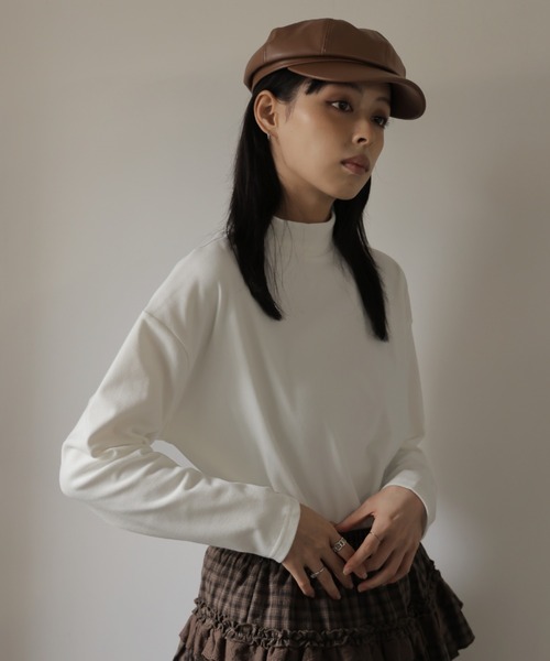 Ulysses（ユリシス）の「ハイネックシンプルカットソー（Tシャツ/カットソー・レディース・ホワイト/ブラック/グレー/ベージュ/ブラウン/ライトブラウン/ネイビー/ホワイト系その他/ブラック系その他・S/M/L）」の16枚目の写真