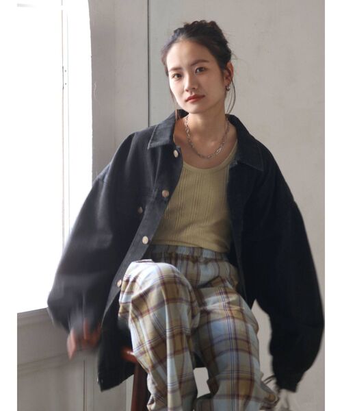 Ungrid(アングリッド)の「ランダムテレコタンクトップ(タンクトップ・レディース・オフホワイト/ブラック/ピンク/オレンジ/グリーン系その他/ブルー・FREE)」の9枚目の写真