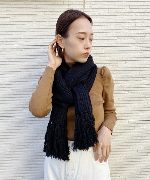 gucci×the north faceリブ編みフリンジマフラー gucci×the north faceリブ編みフリンジマフラー