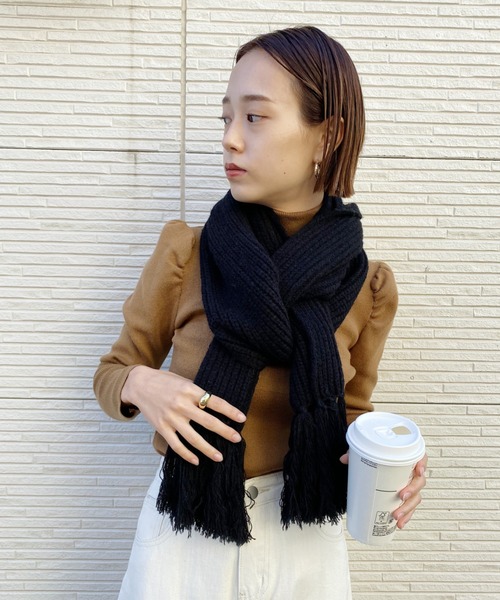 CELINE リブ編み マフラー ブルー セリーヌ トリオンフ マフラー 偽物リブ編みカシミア 2AD96595T