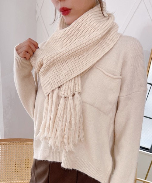 MONCLER アイボリー リブ編み マフラー 楽天市場】モンクレール マフラー レディース 3C00017 0U357 034