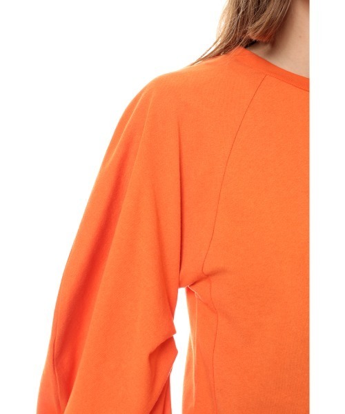 SLY(スライ)の「CURVE SLEEVE C N/CROP TOPS カーブスリーブ クルーネック トップス(Tシャツ/カットソー・レディース・ホワイト/ブラック/オレンジ・FREE)」の20枚目の写真