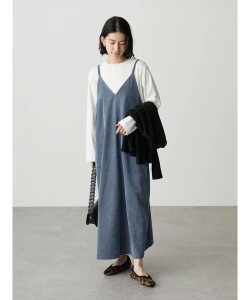 AMERICAN HOLIC（アメリカンホリック）の「コール天Vネックキャミワンピース（ワンピース・レディース・ブラウン/ブルー・M/L）」の15枚目の写真