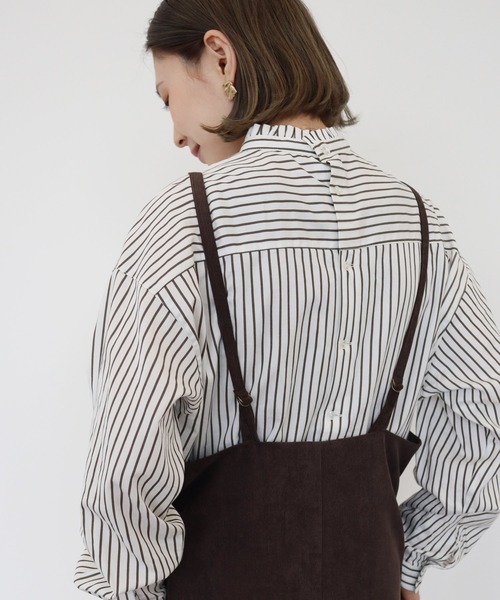 AMERICAN HOLIC（アメリカンホリック）の「コール天Vネックキャミワンピース（ワンピース・レディース・ブラウン/ブルー・M/L）」の6枚目の写真